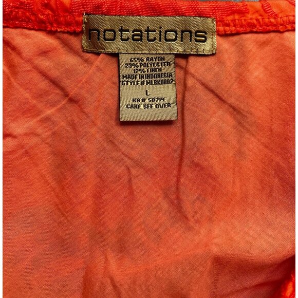 Notations Red Burnout Midi Skirt Sheer Layered Paisley Textured A-Line LARGE - Picture 5 of 8